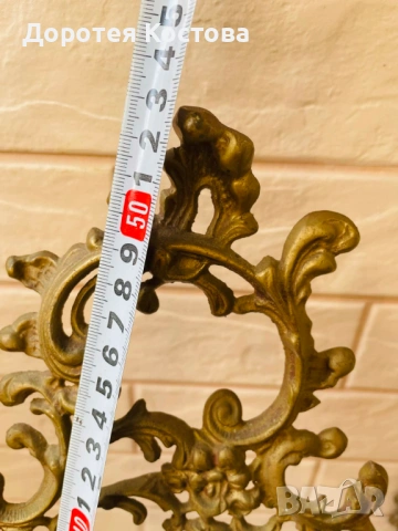 Красива голяма месингова поставка / статив / от Англия за картина, гоблен, голямо плато, книга, снимка 7 - Антикварни и старинни предмети - 53701874