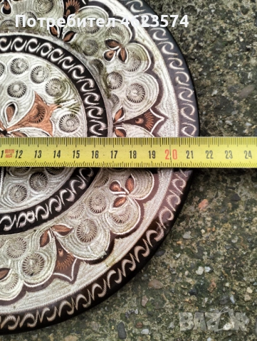 Медна чиния за стена, снимка 2 - Антикварни и старинни предмети - 53392655