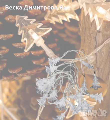 Вълшебни Коледни лампички с елхички, снимка 2 - Декорация за дома - 52289919