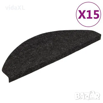 vidaXL Самозалепващи стелки за стъпала, 15 бр, 65x22,5x3,5см, антрацит(SKU:136395), снимка 1 - Други - 48678496