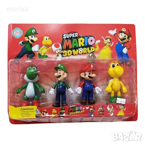 Комплект фигури Супер Марио с Луиджи, Super Mario, 4 броя Код: 2961-1, снимка 1 - Фигурки - 46062441