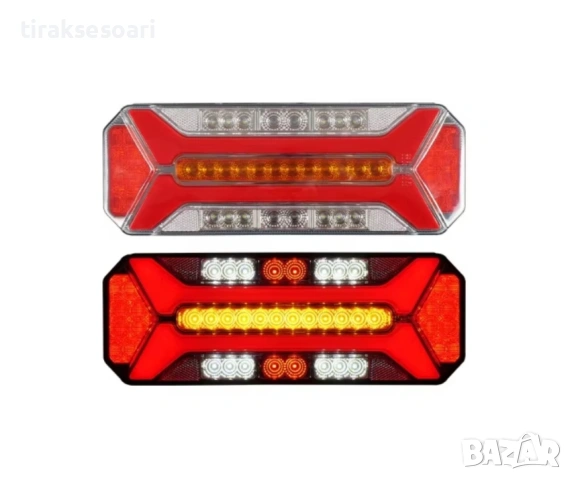 Комплект 2 броя LED неонови стопове 5 функции с динамичен мигач 12-24V, снимка 6 - Аксесоари и консумативи - 53624994