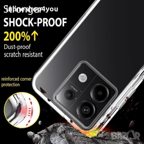 Прозрачен 360° Градуса Кейс за Xiaomi Redmi Note 14S, снимка 2 - Калъфи, кейсове - 50825768