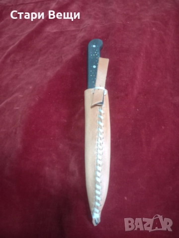 Стар нож с кожена кания, снимка 10 - Ножове - 52854426