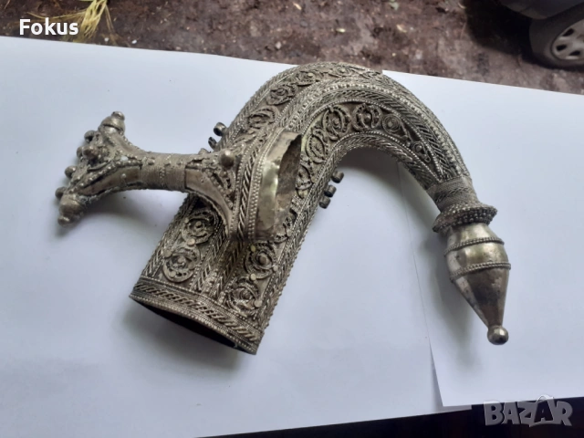 Ханджар - кания и дръжка от стар османски ханджар, снимка 2 - Антикварни и старинни предмети - 53279053