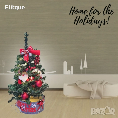 Готово украсено изкуствено коледно дръвче за декорация, 60 см , снимка 2 - Други стоки за дома - 52903861