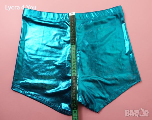 M/L къси винил/лак панталонки тип боксер в тюркоазен цвят, снимка 6 - Къси панталони и бермуди - 46265497
