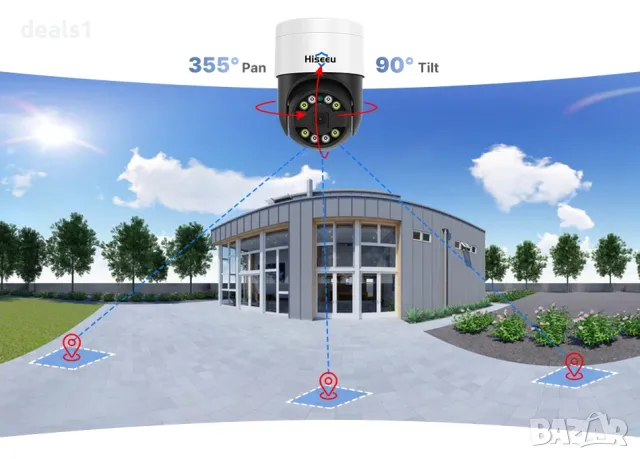 Hiseeu POE 8MP Външна безжична PTZ IP Камера за видеонаблюдение Цветно нощно виждане iCSee APP, снимка 17 - IP камери - 47129610