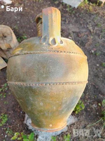 Стар голям глинен оцетник,крондир, снимка 12 - Колекции - 50180940