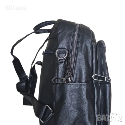 Дамска раница с голям джоб и малък с магнитно копче , снимка 6 - Раници - 52905798