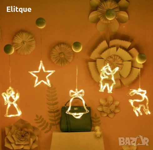 Коледна залепваща се украса с LED светлини - 1бр, снимка 7 - Други - 52902785