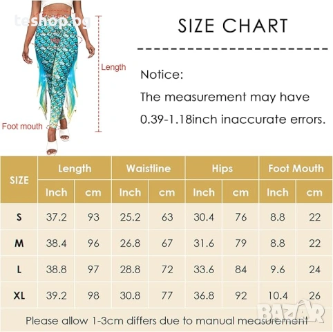 Дамски клин тип русалка SEAUR размер L, снимка 6 - Клинове - 54016343