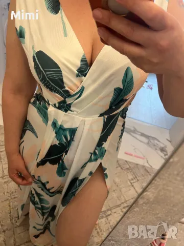 Дълга рокля с цепки отпред и гол гръб  S, снимка 1