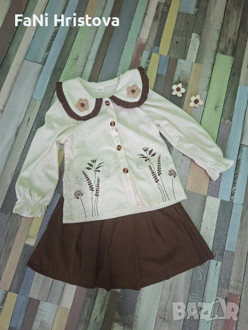 Комплект за момиче риза и поличка 3-4г, снимка 2 - Детски комплекти - 53453981