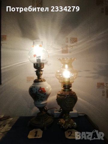 Стари порцеланови и мраморни настолни лампи. , снимка 6 - Настолни лампи - 52062898
