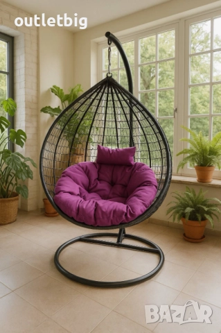 Градинска висяща люлка тип гнездо,яйце–Промоция! , снимка 4 - Градински мебели, декорация  - 52301722