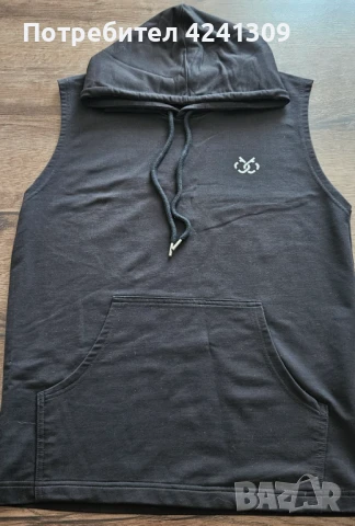 Мъжки топ с качулка без ръкави