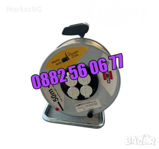 Ел. удължител макара 50 метра с 4 гнезда, снимка 3 - Други инструменти - 53268997