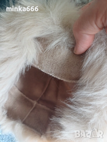 Топла дамска шапка с естествен косъм., снимка 4 - Шапки - 53002047