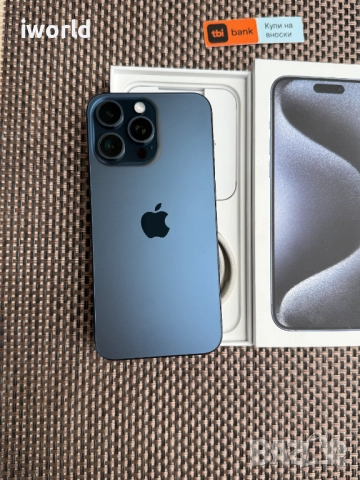 КАТО НОВ❗️iPhone 15 Pro MAX ❗️Лизинг от 50лв/м ❗️Blue Titanium 256Gb❗️, снимка 2 - Apple iPhone - 52087701
