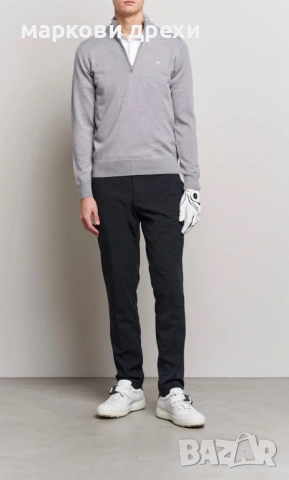 J.LINDEBERG Kian Tour Merino Zip Grey Melange, снимка 15 - Пуловери - 53166439