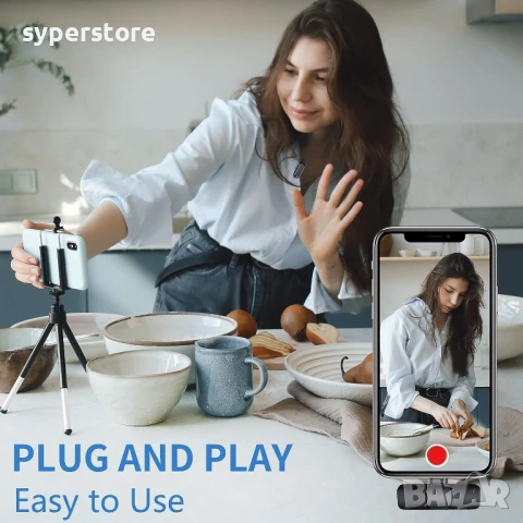 Безжичен микрофон за телефон Digital One SP01081 K9, Wireless Microphone, професионален микрофон, снимка 6 - Микрофони - 50448188