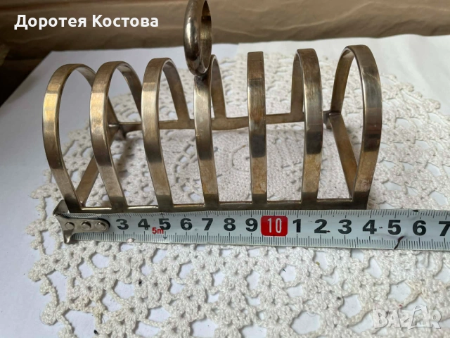 Красива посребрена поставка за 6 филийки от Англия, снимка 10 - Антикварни и старинни предмети - 53332261