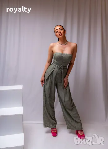 Стилен зелен дамски гащеризон 