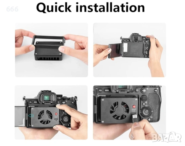 Вентилатор за охлаждане на полупроводникова камера за A7M4 ZVE1 A6700 A7C2 ZV E10 ZV1 за Fuji XT4 , снимка 2 - Друга електроника - 54022006