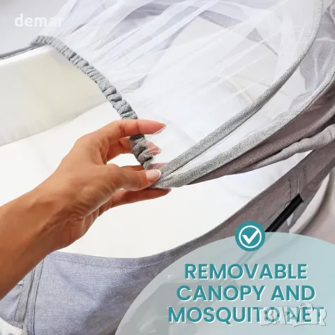 Blue Zeri бебешко легло, леко и компактно, за пътуване и къмпинг, сиво, снимка 7 - Други - 49711475