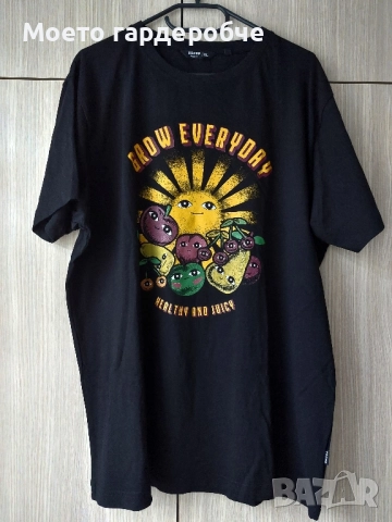 Мъжка черна тениска на Cropp размер ХЛ