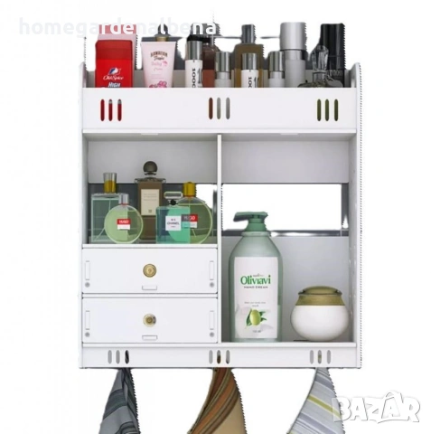 Водоустойчив Органайзер за Баня | 2 Шкафчета, 3 Рафта и Закачалки, снимка 4 - Шкафове - 54209137