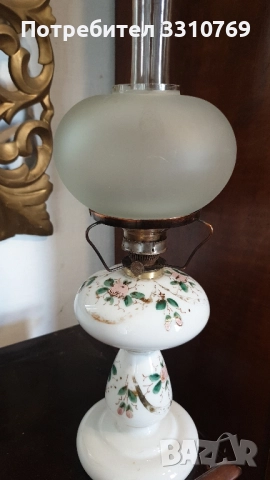 Красива немска стъклена газена лампа. 
