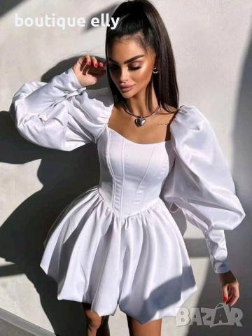 къса сатенена рокля , снимка 5 - Рокли - 52135156