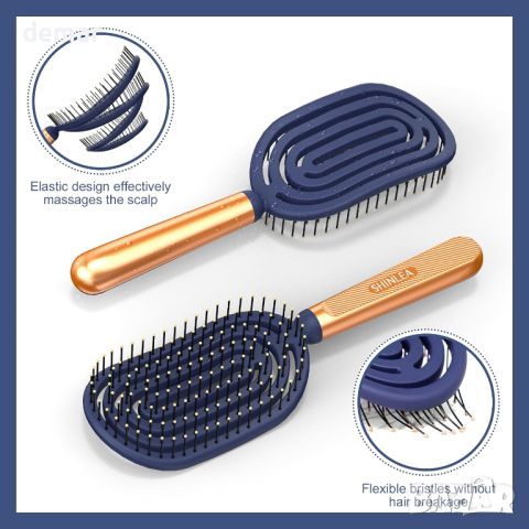 Спирална четка за разресване на коса SHINLEA, масажна четка за коса с гъвкави меки влакна, снимка 6 - Аксесоари за коса - 45622846