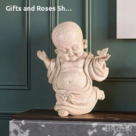 Декоративна статуетка Буда - от полирезин, снимка 4 - Статуетки - 53348384