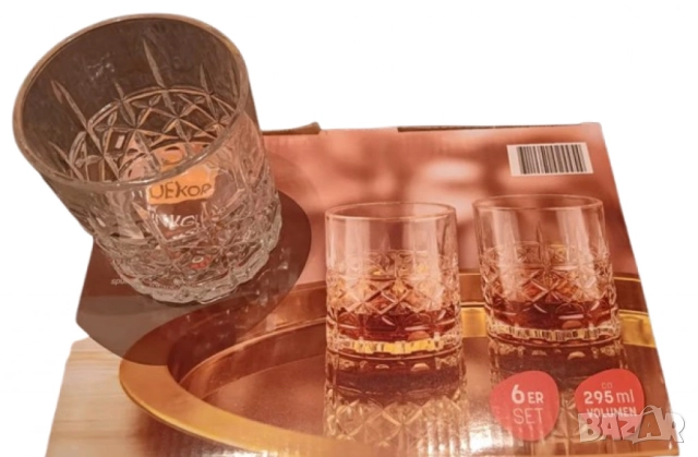 Луксозен комплект кристални чаши за уиски 6 бр, снимка 6 - Чаши - 52133960