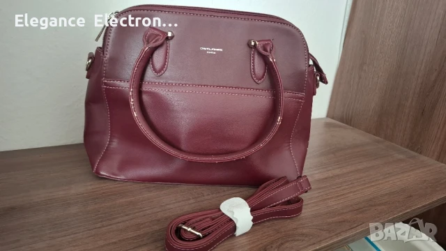 Дамска чанта David Jones – Бордо, снимка 4 - Чанти - 51287919