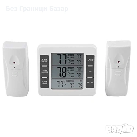 Нов Дистанционен термометър за фризер с 2 датчика, LCD, звукова аларма, снимка 5 - Други стоки за дома - 53733045