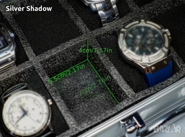 Алуминиев куфар за 10 часовника, размери 30 см./17 см./7,5 см. , снимка 4 - Нумизматика и бонистика - 53062781