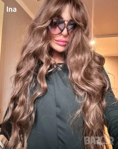 Кестенява дълга перука, снимка 5 - Аксесоари за коса - 52435468