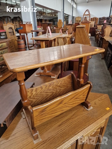 Масивна Масичка с Поставка за Вестници и Списания-внос от Германия!