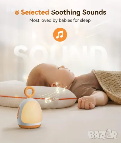 Машина за бял шум Dreamegg Sound Machine Baby с осветление, снимка 3 - Други - 47650523