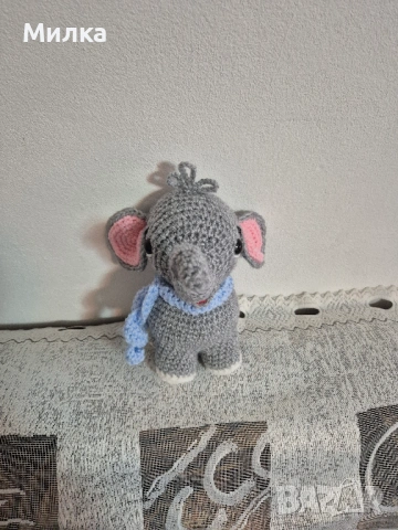 Ръчно изработена играчка - Малко Слонче, снимка 4 - Плюшени играчки - 54217603