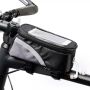 Чанта за велосипед, Монтаж на рамка, Touch отделение за телефон, Черна, снимка 1