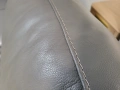 Сив кожен комплект дивани тройка и двойка с ел. релакс механизъм, снимка 9