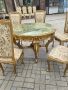 Италианска барокова трпезна маса със 5 броя столове 032, снимка 8