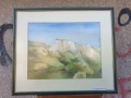 рамкирана картина акварел под стъкло , снимка 2