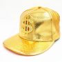 Златна шапка с козирка с долари , рапърска шапка с крокодилска кожа , долар жълта шапка