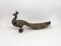 Стара Фигурка Паун Метална Декорация, снимка 1